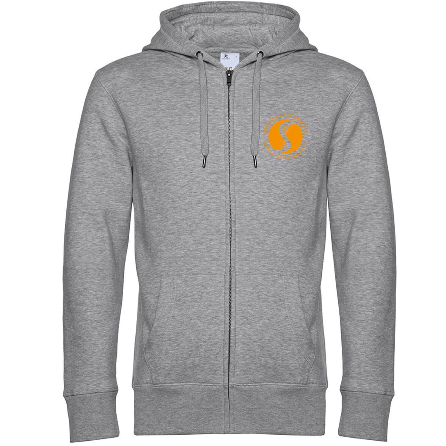 Herren Zip Hoodie Sweat Basic Logo Orange