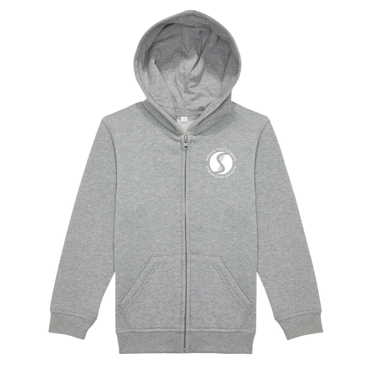 Kids Zip Hoodie Sweat Basic Logo Weiß